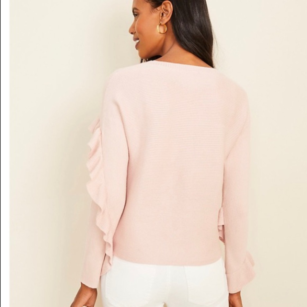 Ann taylor Ribbed Ruffle Sweater - Picture 3 of 8